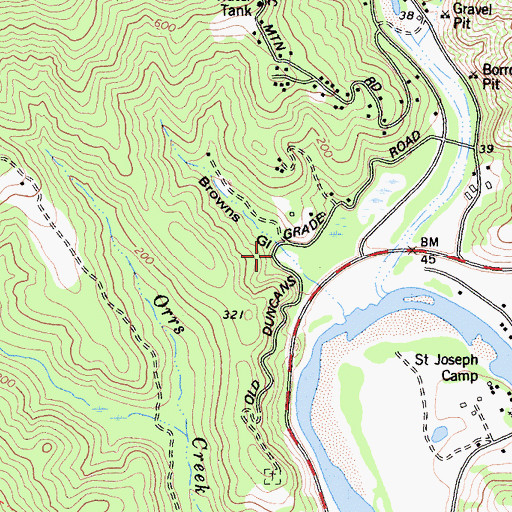Topographic Map of Browns Gulch, CA