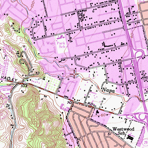 Topographic Map of Browns Valley, CA
