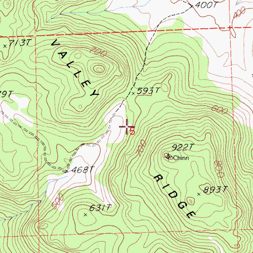 Topographic Map of Browns Valley Ridge, CA