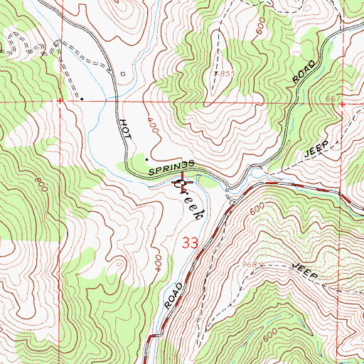 Topographic Map of Brush Creek, CA