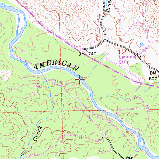 Topographic Map of Brush Creek, CA