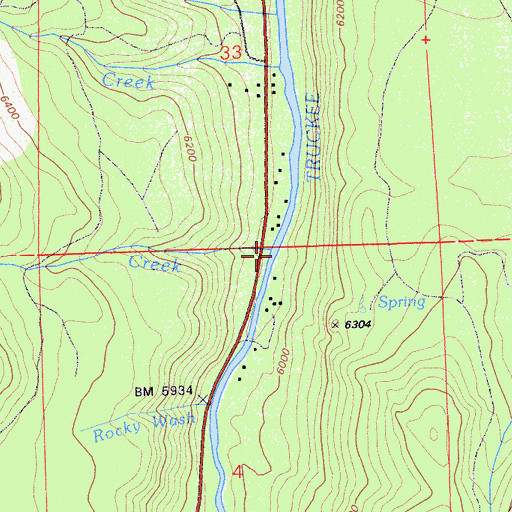Topographic Map of Brush Creek, CA
