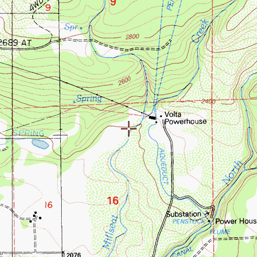 Topographic Map of Brush Creek, CA