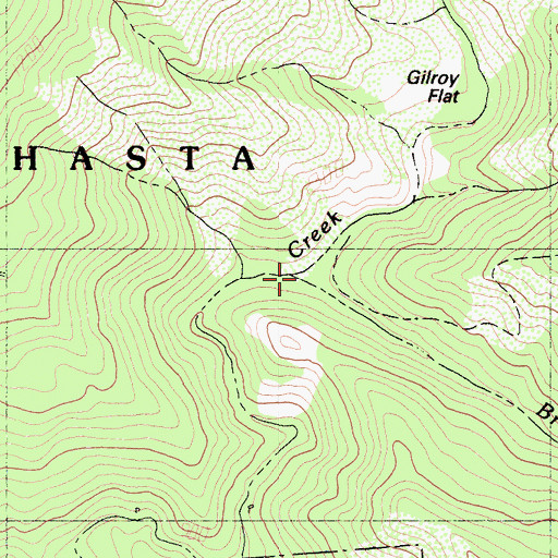 Topographic Map of Brush Creek, CA