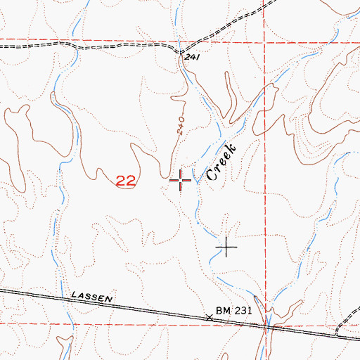 Topographic Map of Brush Creek, CA