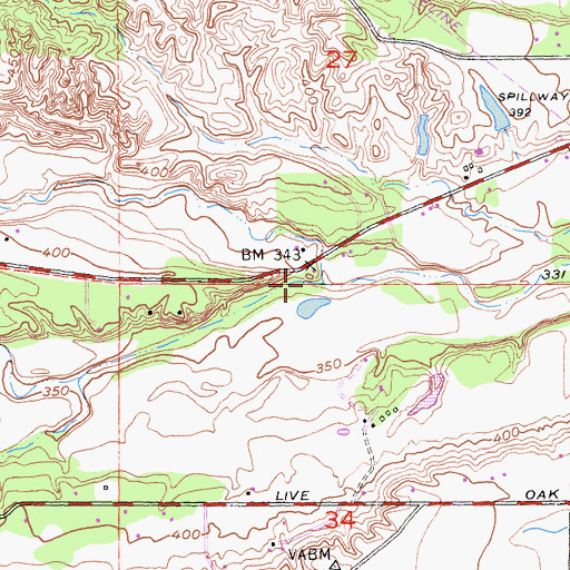 Topographic Map of Brush Creek, CA