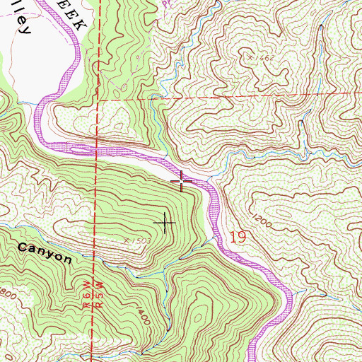 Topographic Map of Brushy Creek, CA