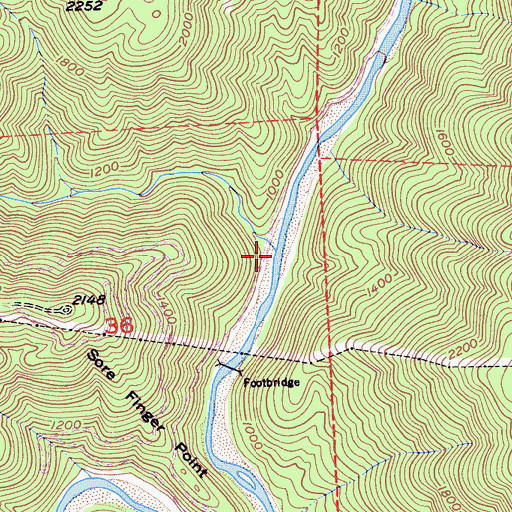 Topographic Map of Brushy Creek, CA