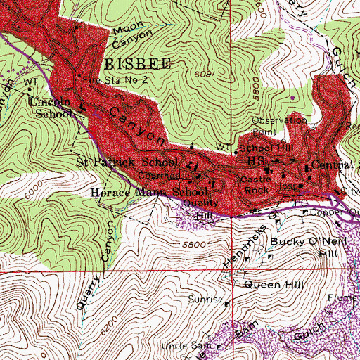Topographic Map of Cochise County Courthouse, AZ