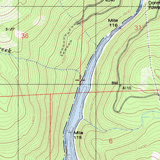 Topographic Map of Brushy Hollow Creek, CA