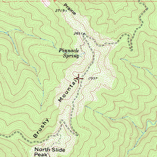 Topographic Map of Brushy Mountain, CA