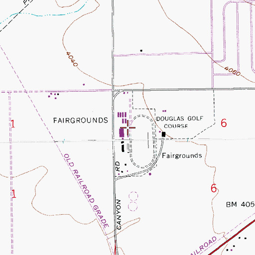 Topographic Map of Cochise County Fairgrounds, AZ