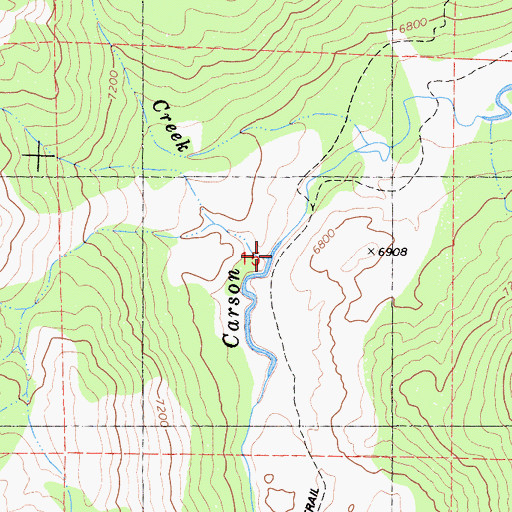 Topographic Map of Bryant Creek, CA