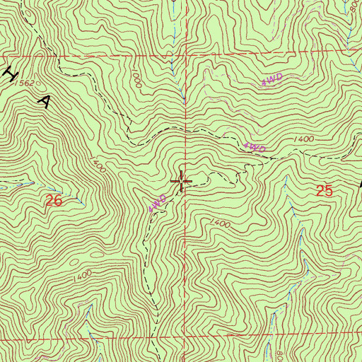 Topographic Map of Bucha Ridge, CA