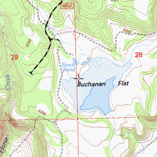 Topographic Map of Buchanan Flat, CA
