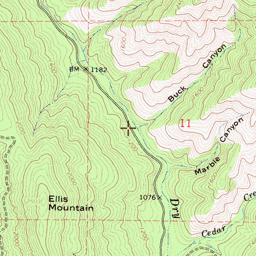 Topographic Map of Buck Canyon, CA
