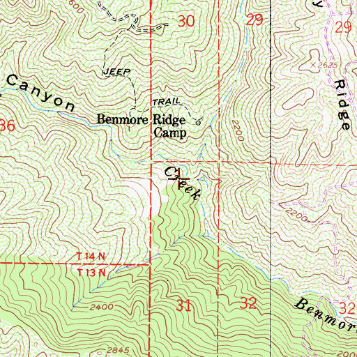 Topographic Map of Buck Canyon, CA