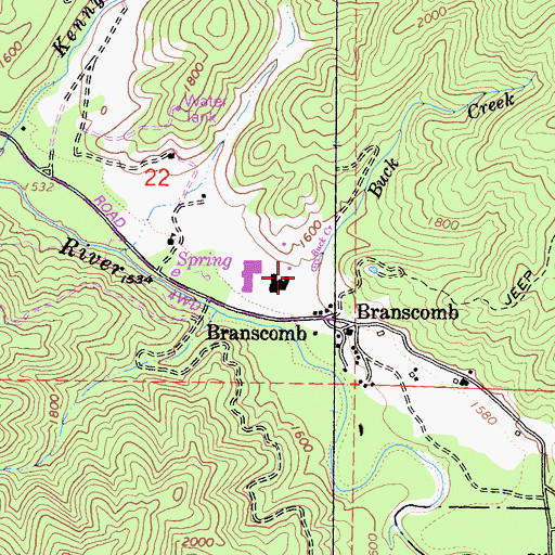 Topographic Map of Buck Creek, CA