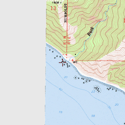 Topographic Map of Buck Creek, CA