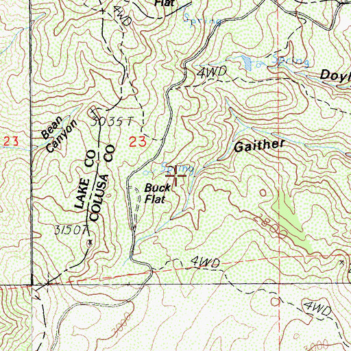 Topographic Map of Buck Flat, CA