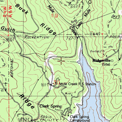 Topographic Map of Buck Gulch, CA