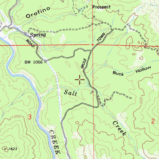 Topographic Map of Buck Hollow, CA