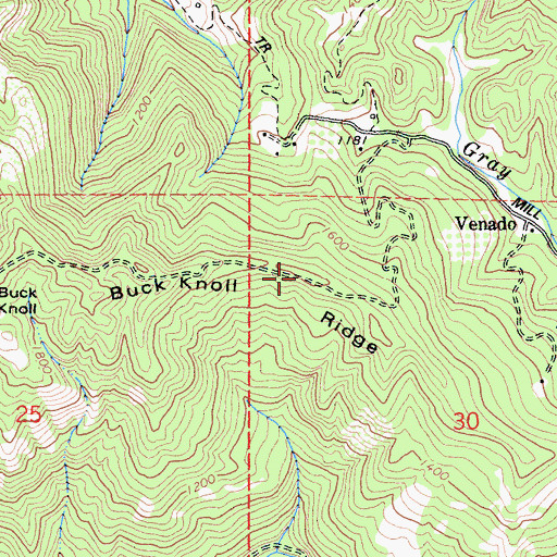 Topographic Map of Buck Knoll Ridge, CA