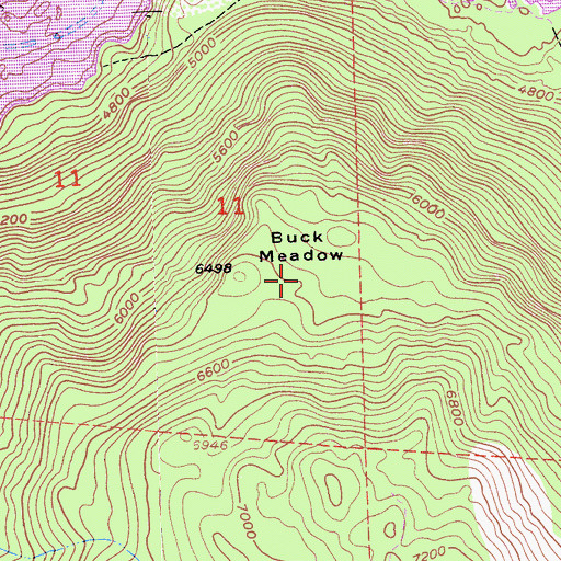 Topographic Map of Buck Meadow, CA