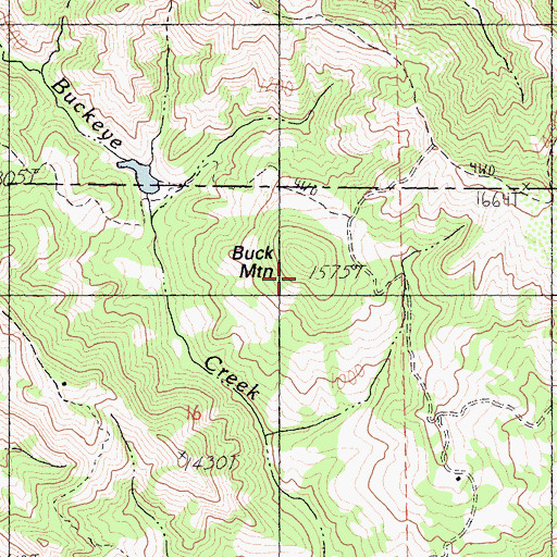 Topographic Map of Buck Mountain, CA