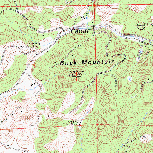 Topographic Map of Buck Mountain, CA