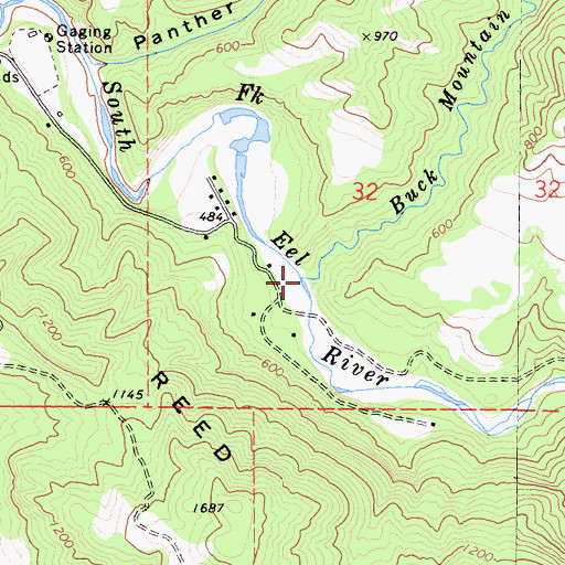 Topographic Map of Buck Mountain Creek, CA