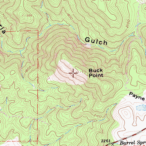 Topographic Map of Buck Point, CA