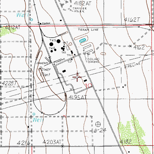 Topographic Map of Cochise Power Plant, AZ