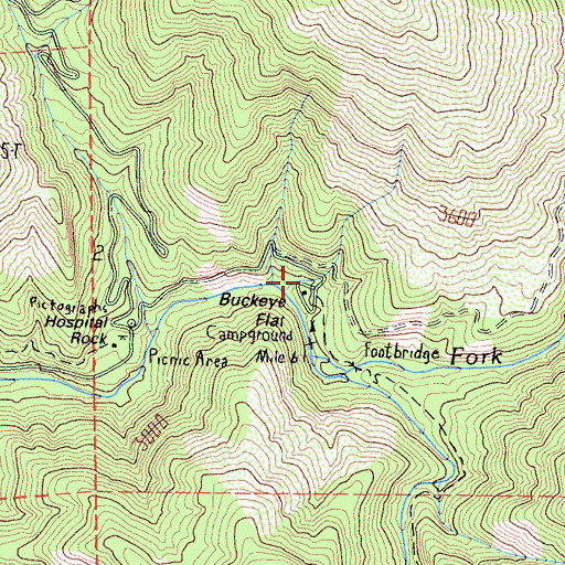 Topographic Map of Buckeye Flat, CA