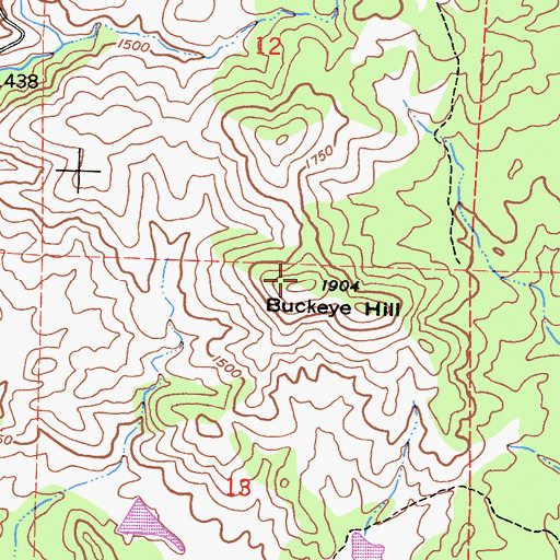 Topographic Map of Buckeye Hill, CA