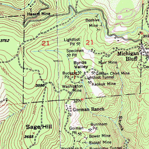 Topographic Map of Buckeye Pit, CA