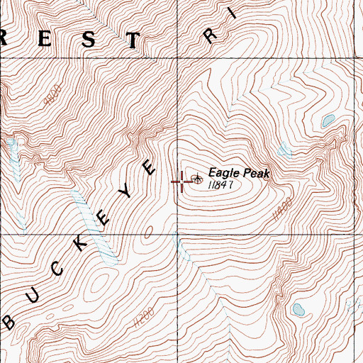Topographic Map of Buckeye Ridge, CA
