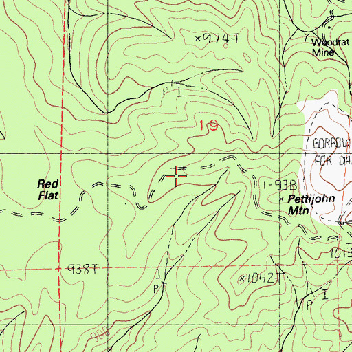 Topographic Map of Buckeye Ridge, CA