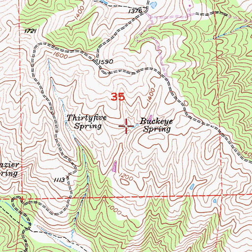 Topographic Map of Buckeye Spring, CA