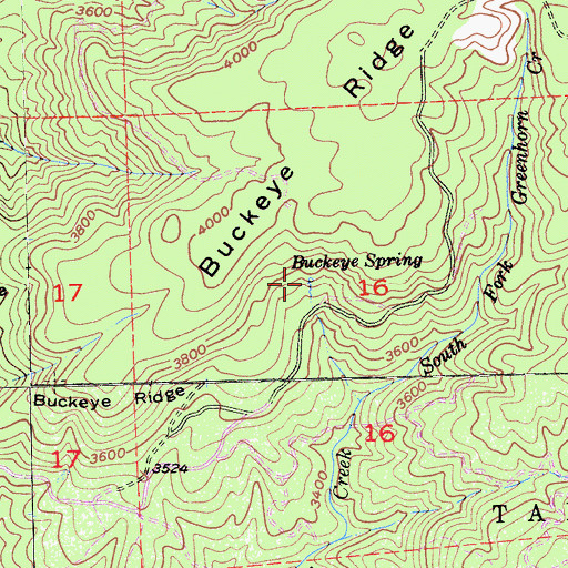 Topographic Map of Buckeye Spring, CA