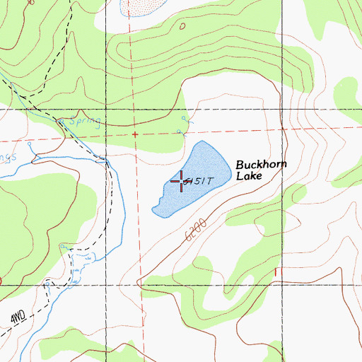 Topographic Map of Buckhorn Lake, CA