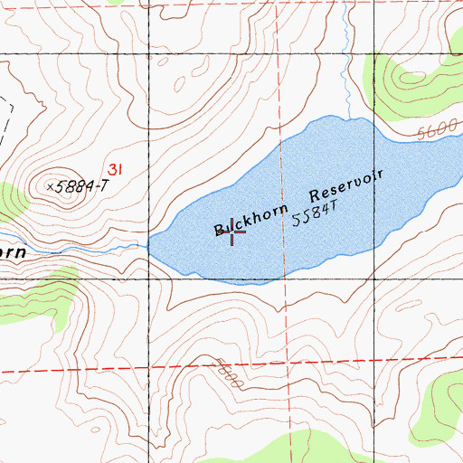 Topographic Map of Buckhorn Reservoir, CA