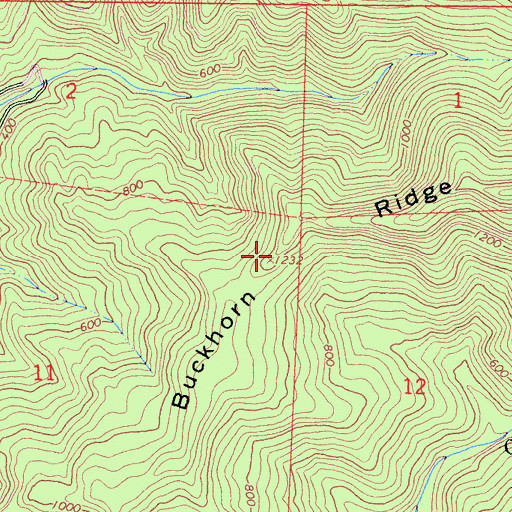 Topographic Map of Buckhorn Ridge, CA