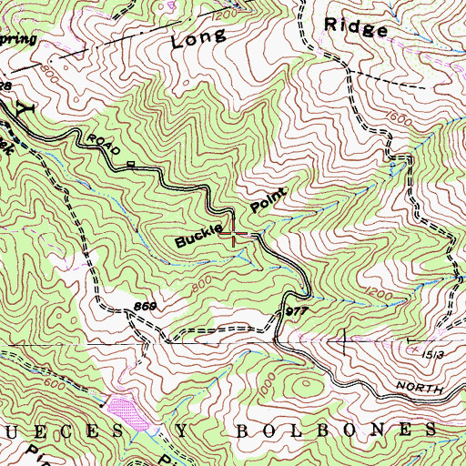 Topographic Map of Buckle Point, CA