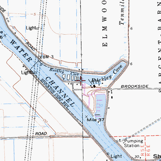 Topographic Map of Buckley Cove, CA
