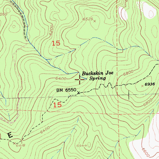 Topographic Map of Buckskin Joe Spring, CA