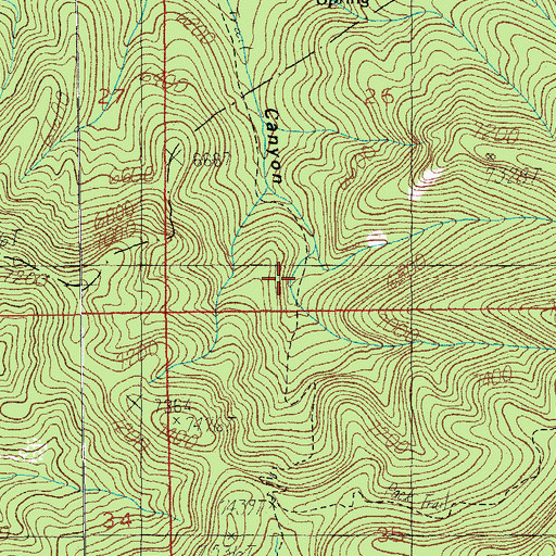 Topographic Map of Cottonwood Canyon Trail Two Hundred Sixtysix, AZ