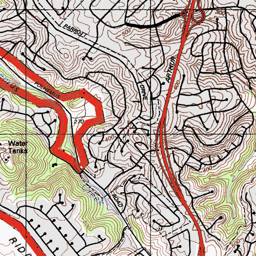 Topographic Map of Buena Vista School, CA