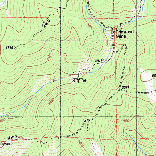 Topographic Map of Buffalo Mine, CA