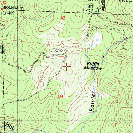 Topographic Map of Buffin Meadow, CA